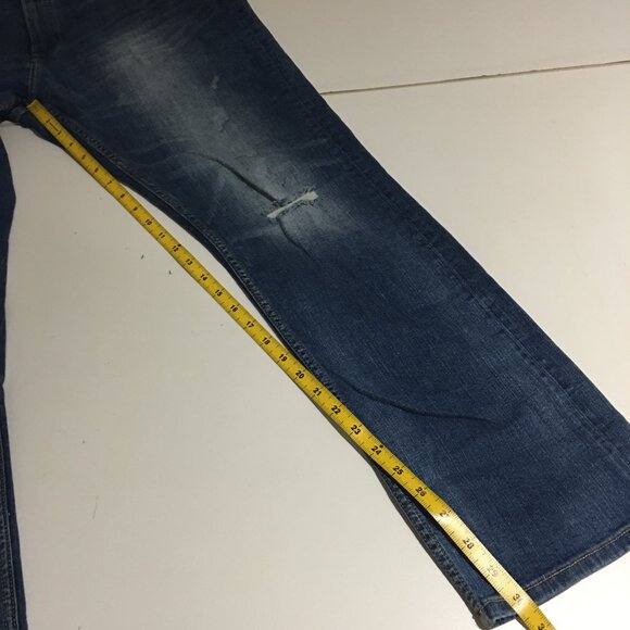 American Eagle Slim Mens Jeans Size 36x32 Core Flex Distressed - Picture 10 of 11